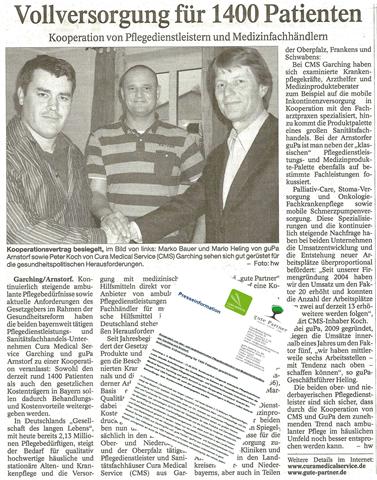 Pressekampagne von KommExpert f&uuml;r Cura Medical Service Garching und f&uuml;r GuPa Arnstorf.