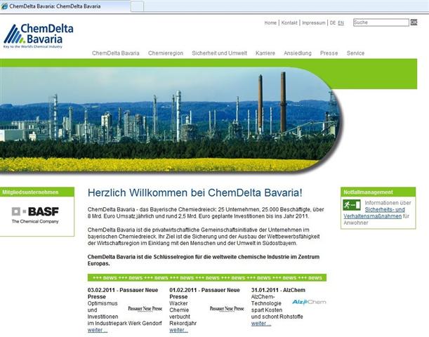 Der Internetauftritt der Initiative ChemDelta Bavaria www.chemdelta-bavaria.de wird seit 1. Juli inhaltlich und im Bereich Medien-Mitteilungen von KommExpert Markus Koch betreut.