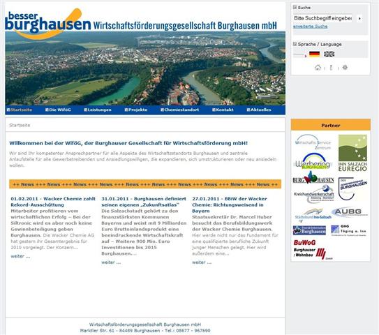 Screenshot www.burghausen.com