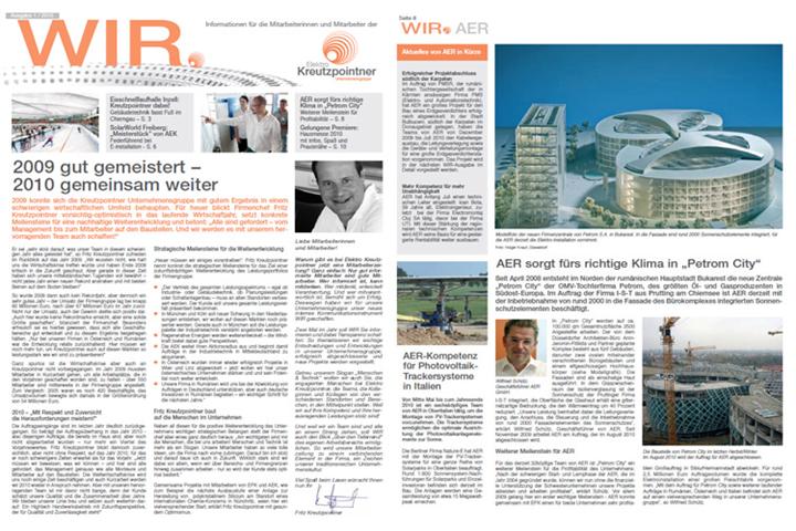 KommExpert konzipierte die erste Mitarbeiterzeitung WIR der Elektro Kreutzpointner Unternehmensgruppe Burghausen.